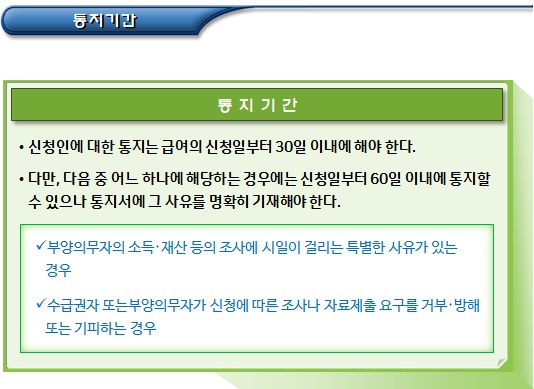 기초생활수급자 급여지급 결정 및 실시 기초생활수급자 급여지급 결정 및 실시