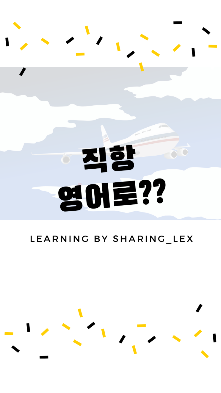  [공항 영어] 비행기 직항을 영어로?