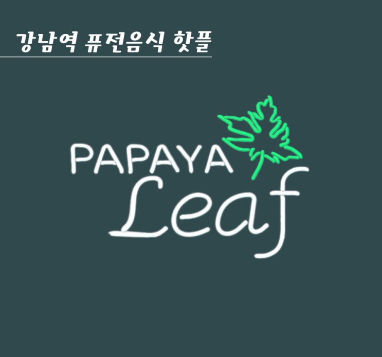  강남 맛집, 강남 아시아음식 핫플 파파야 리프