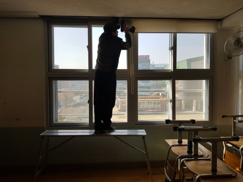 [양산백경원단] 학교 롤스크린 시공 커튼 시공 사진 139
