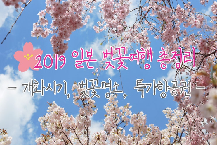 2019 일본 벚꽃여행 총정리(벚꽃 개화시기, 벚꽃 명소, 특가항공권 정보)