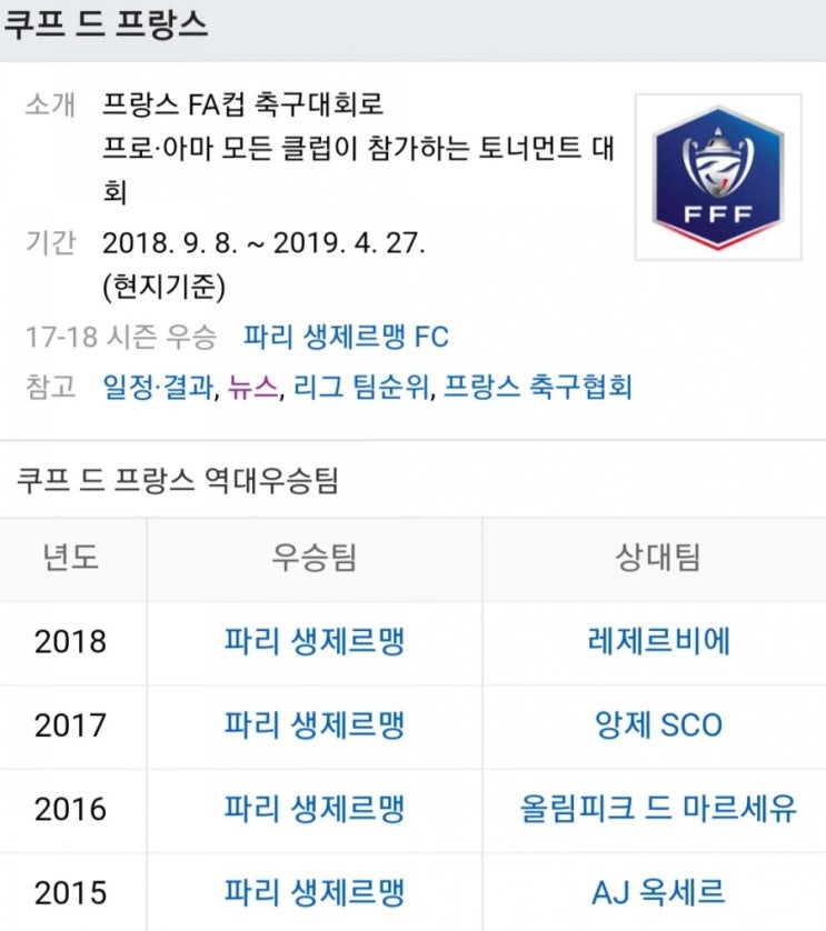 2019.02.26 프랑스FA컵(쿠프 드 프랑스) 8강전 (PSG 디종)