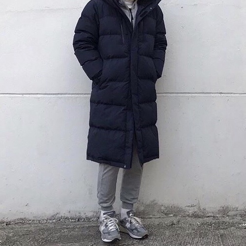  2019.01.31 블랙야크 롱패딩, 스톤아일랜드 후드집업, 유니클로 목폴라티, 폴로 조거팬츠, 뉴발란스 992