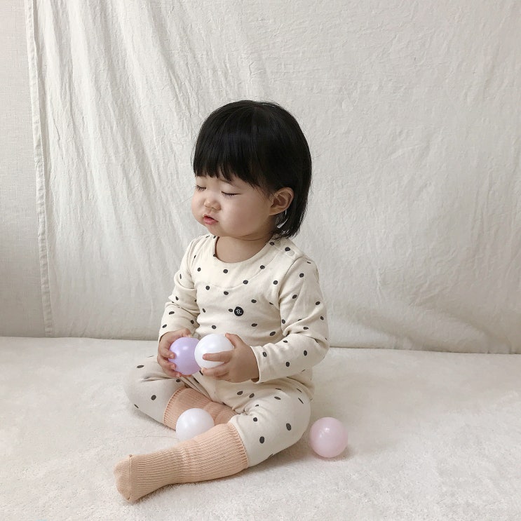  엔젤비닷 아기봄옷, 리틀닷 심플 상하복 너무 예쁘네