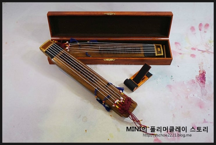  전통미니어쳐 연지인형사이즈 거문고와 만들기과정
