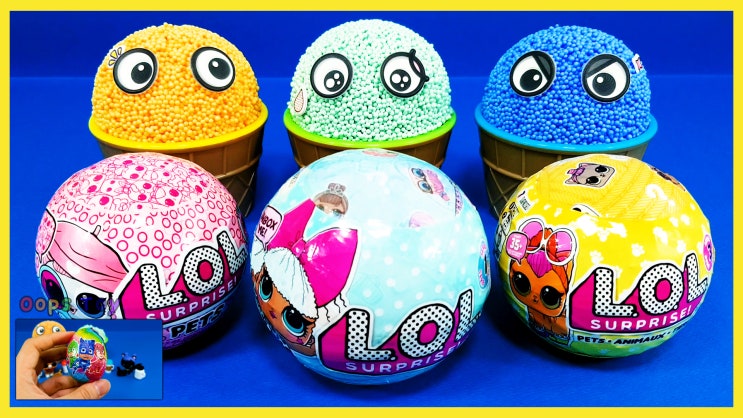 3가지색 플레이폼 아이스크림 컵｜LOL 파자마 삼총사 츄파츕스 미니언즈 쯔무쯔무 서프라이즈 에그 장난감 점토