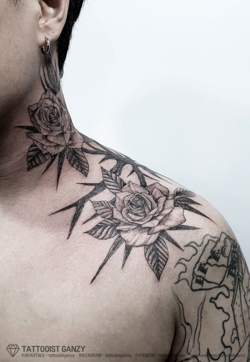 가시타투, 우원재 타투, 장미타투와 함께 작업 : 네이버 블로그, image size:800x1159