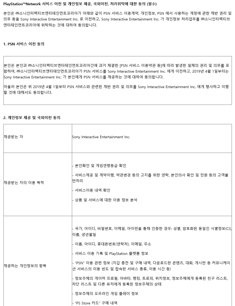 플스 유저분들 필독! PSN 서비스 개인정보 국외이전 관련 내용 핵심정리 : 네이버 블로그
