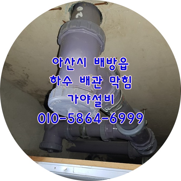  아산 배방 중앙하이츠1단지 하수배관막힘 욕실하수구물이안내려가요 아산하수구뚫음 천안하수도막힘