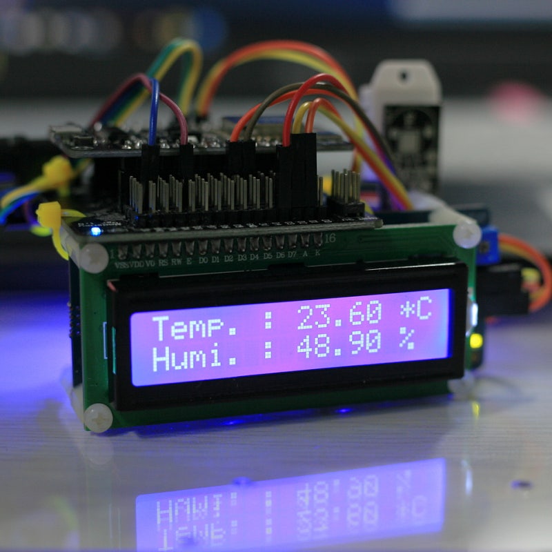 NodeMcu - 1602 I2C LCD 모듈과 DHT22 온,습도 센서모듈를 이용한 디지탈 온도계 : 네이버 블로그