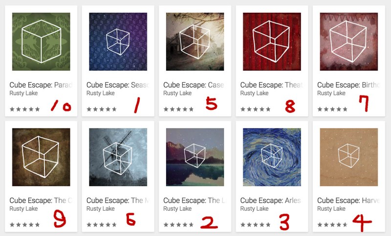 큐브 이스케이프(Cube Escape) 시리즈 순서 : 네이버 블로그