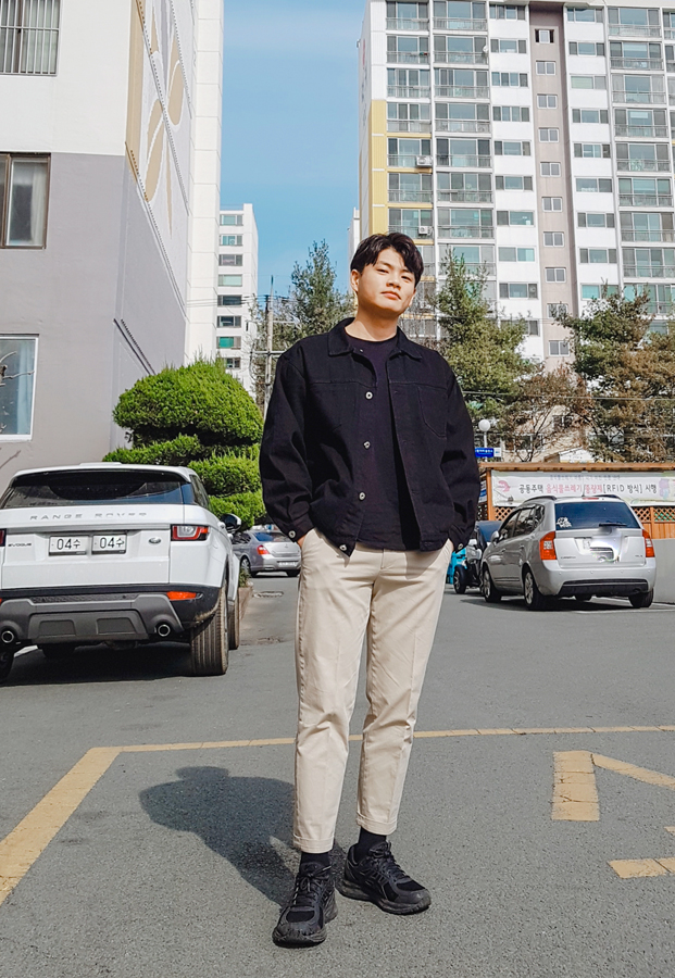  남자 봄,가을 자켓. 파르티멘토 피치 트윌 트러커 자켓 후기 및 착샷