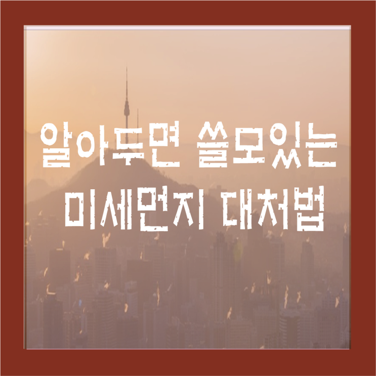  알아두면 쓸모 있는 미세먼지 대처법, 미리 알고 대비하자!