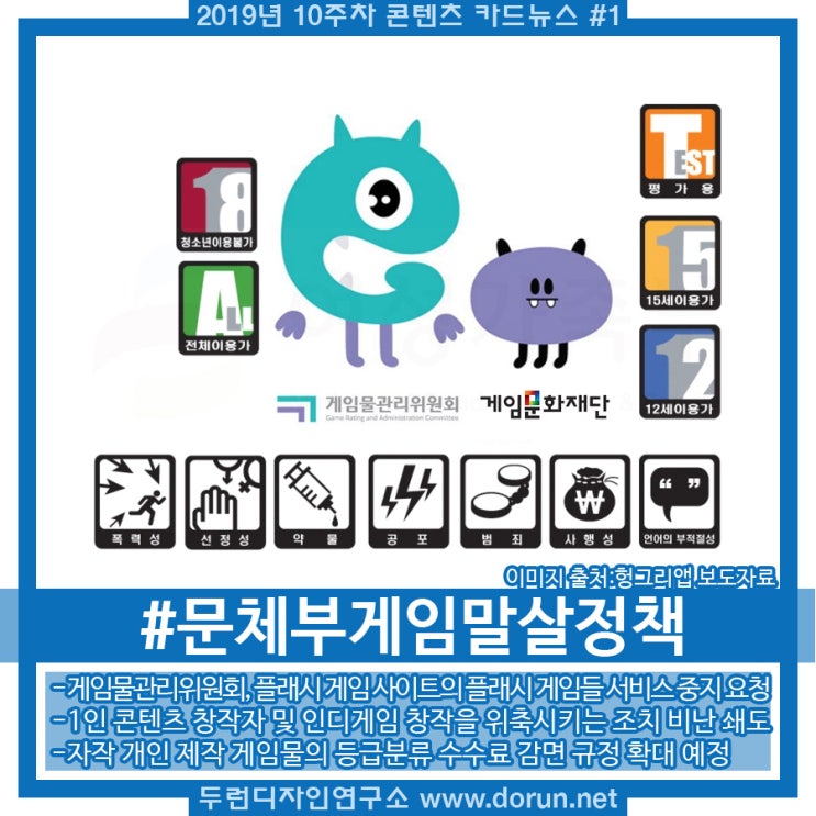 2019년 10주차 콘텐츠 카드뉴스#1-문체부의 자작게임물 등급정책,게임말살 우려 2019년 10주차 콘텐츠 카드뉴스#1-문체부의 자작게임물 등급정책,게임말살 우려