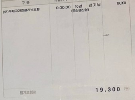  우체국 건강클리닉보험 종신갱신형 질문 있습니다