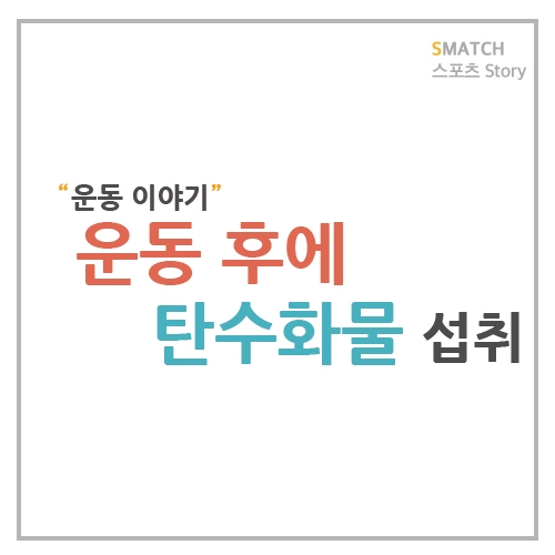  운동 후 탄수화물 섭취가 중요한 이유