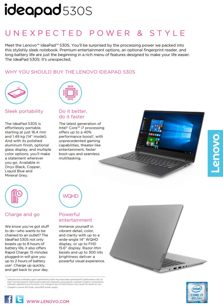  [노트북] Ideapad 530S-14IKB FHD Specs