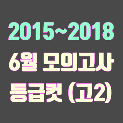 고2 6월 모의고사 등급컷 (2015, 2016, 2017, 2018)