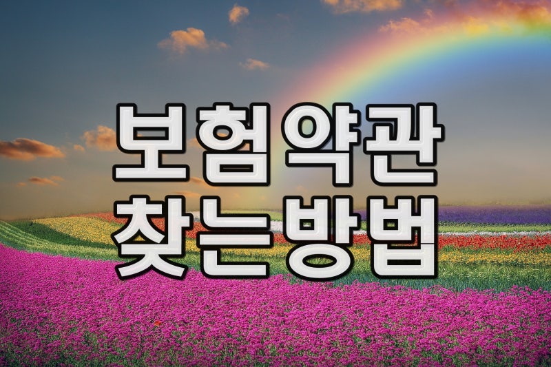 AIA생명 보험약관 찾는 방법