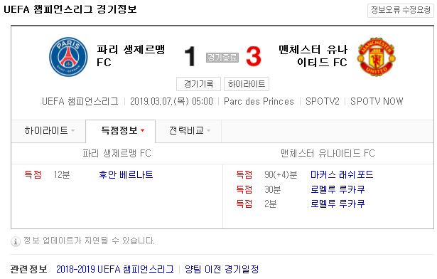  챔피언스 리그 16강전 2차전 1주차 리뷰 (맨유, 파리생제르망, 레알마드리드, 아약스 등)
