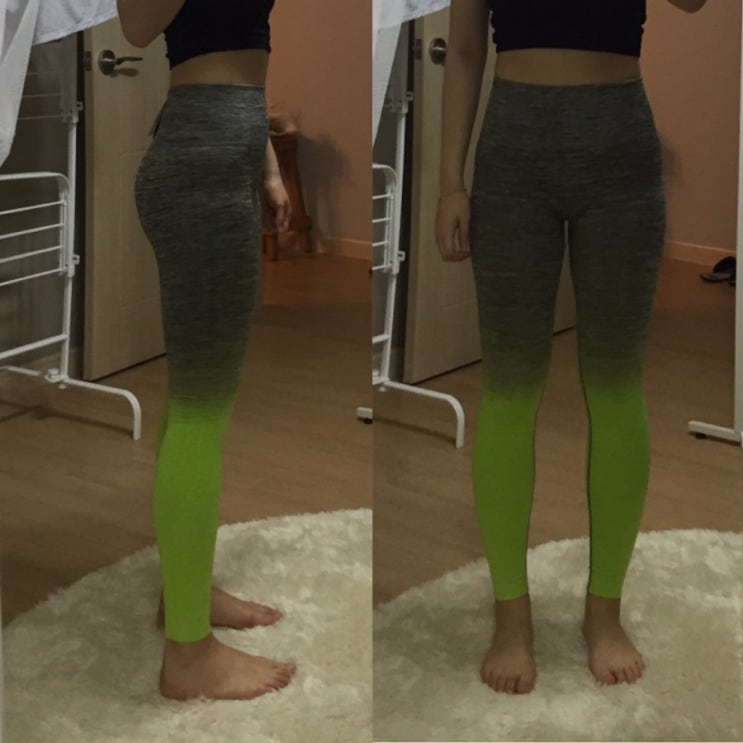  [잇존어패럴]L704 Leggings long ARMY GREEN/LWH1004 BLACK