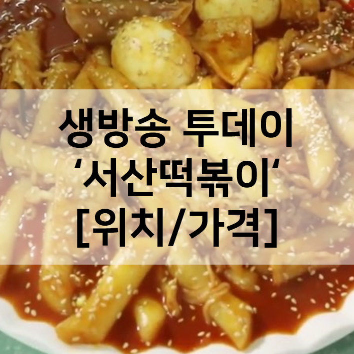  생방송투데이 인생분식 서산떡볶이 얄개분식 위치