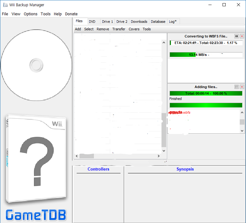 닌텐도 Wii Backup Manager 파일추가 되지 않을 때, wbfs to iso 되지 않을 때 조치사항 : 네이버 블로그