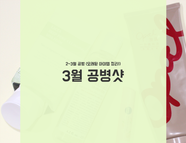  3월 공병샷 : 기초부터 바디까지 탈탈 털어봤음 (유물템 정리)