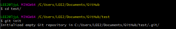  Git 저장소 만들기 : 기존 디렉터리를 Git 저장소로 만들기