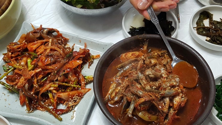  남해맛집 우리식당(멸치쌈밥, 멸치회무침)