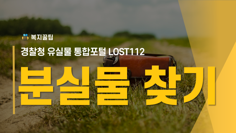 경찰청 유실물 통합포털 Lost112 분실물 찾기 / 복지꿀팁 : 네이버 블로그