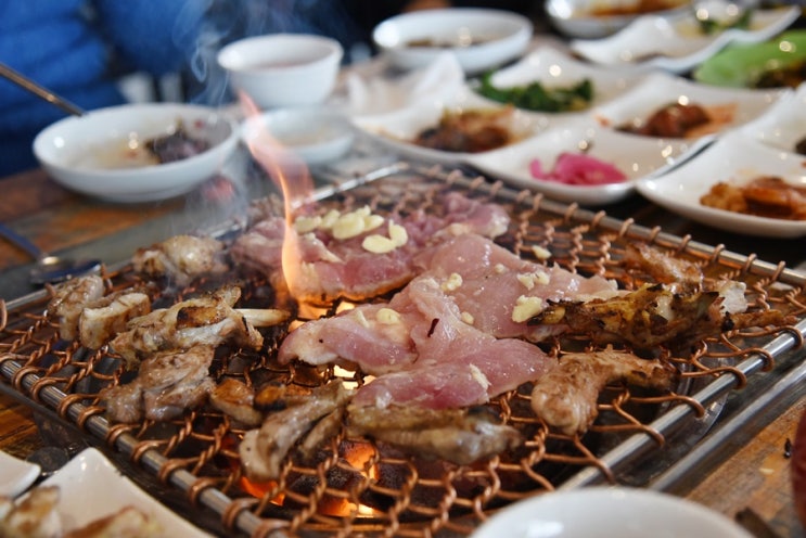  구례산수유축제 맛집. 지리산 산닭구이 맛있는 산들좋은촌닭