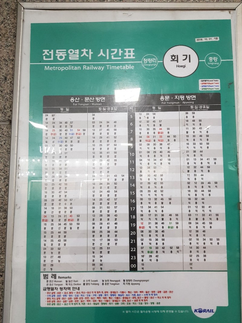 회기역 지하철 (1호선 / 경의중앙선 / 경춘선) 시간표 : 네이버 블로그 회기역 지하철 (1호선 / 경의중앙선 / 경춘선) 시간표 : 네이버 블로그