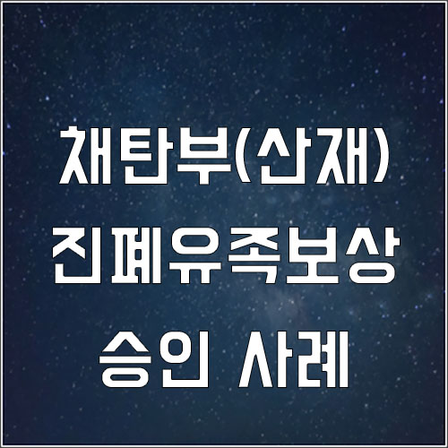  광업소 채탄부 진폐유족보상 승인사례(합병증 흉막염 산재 유족보상)