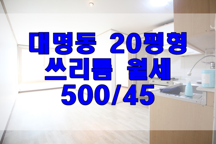  대구 남구 대명동 주차100% 20평형 쓰리룸월세 두류공원네거리5분 문성병원인근
