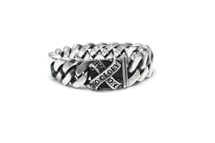  1920 Chain Bracelet X Scroll Bone Lock Plate , 핸드메이드 팔찌