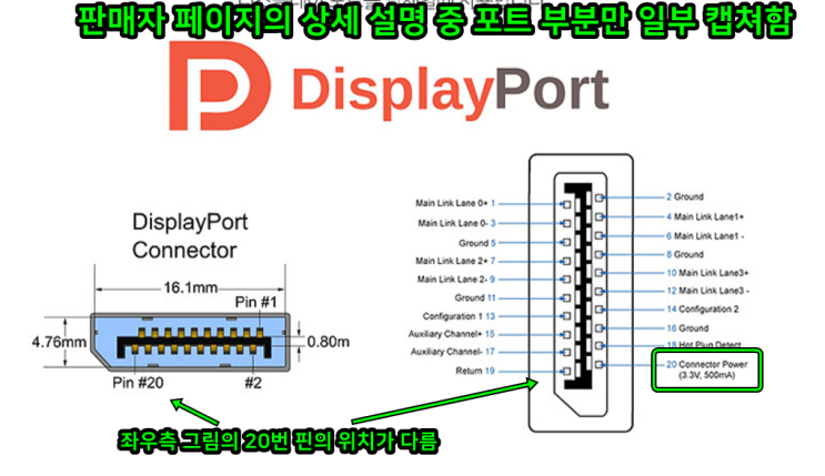  DP(디스플레이포트) 20번 핀 문제