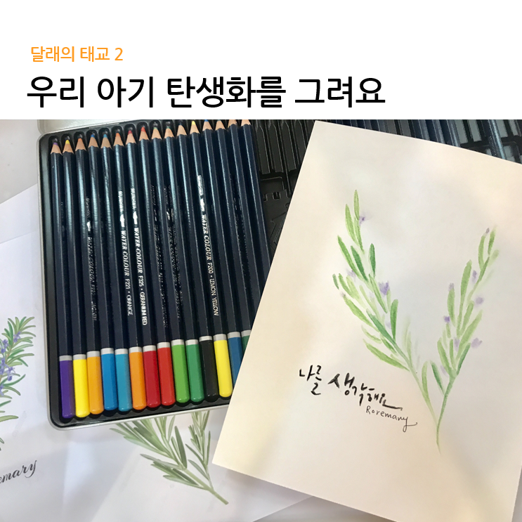  달래의 태교 02. 탄생화 수채그림 그리기 (feat.초앤유 엄마학교)