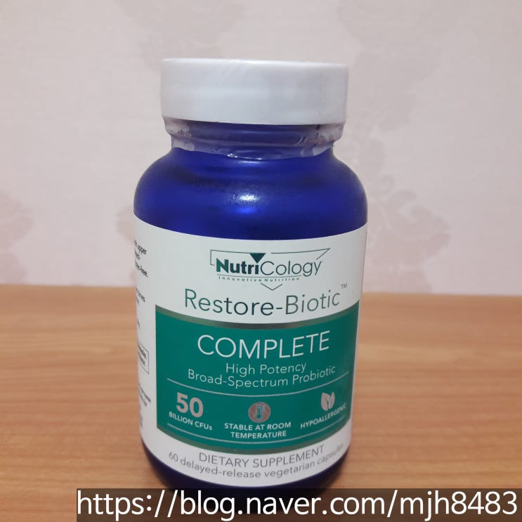  [뉴트리콜로지] 리스토어 바이오틱 컴플리트 (Restore Biotic Complete,유산균), 500억, 60 Delayed-Release Vegetarian Capsules