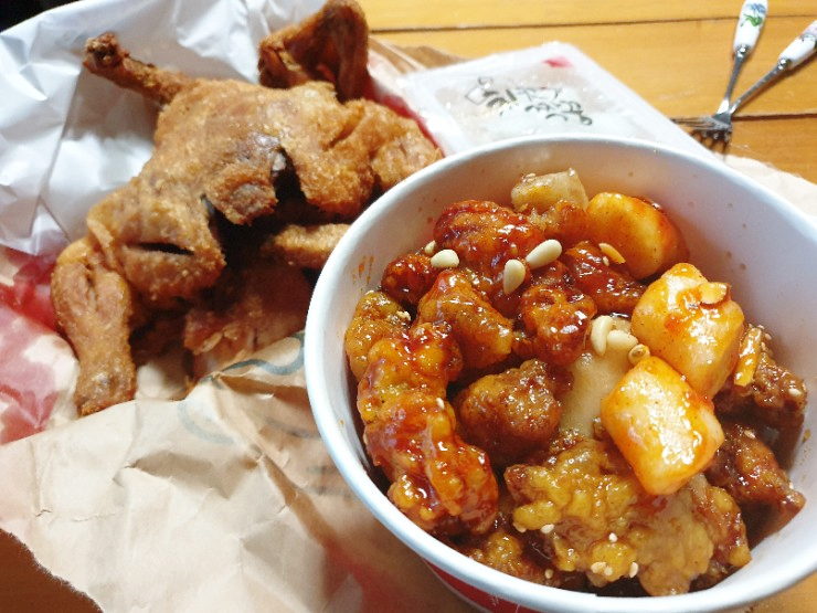  분당 수내동 닭강정 맛집, 돌고래시장 수강정앤치킨