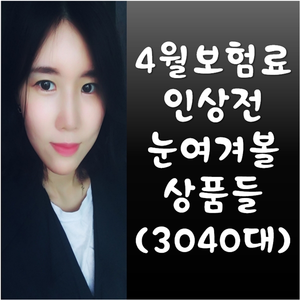  4월 보험료 인상 전 눈여겨볼 상품들 (30대 40대 기준)