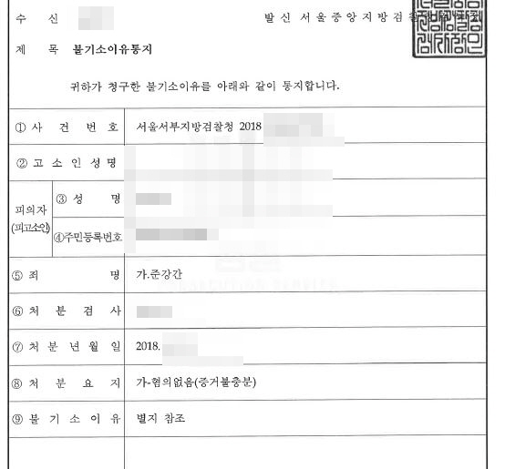  준강간 무혐의 처분 사례입니다
