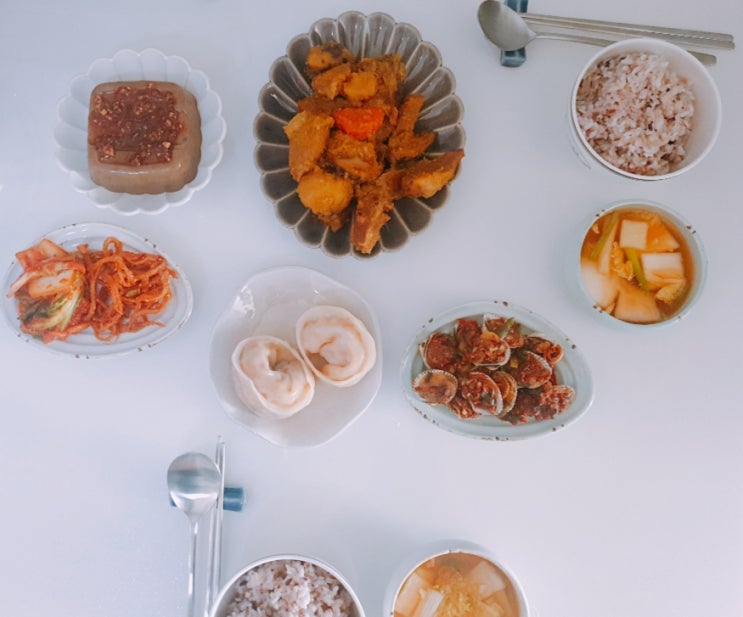  주간밥상 열여섯번째_든든집밥/갈비찜/해물팟타이/매생이굴국/하이라이스/감자스프/피칸파이