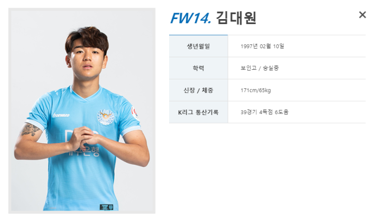  [4] '대구 FC'의 공격수 김대원 선수를 알아보자!