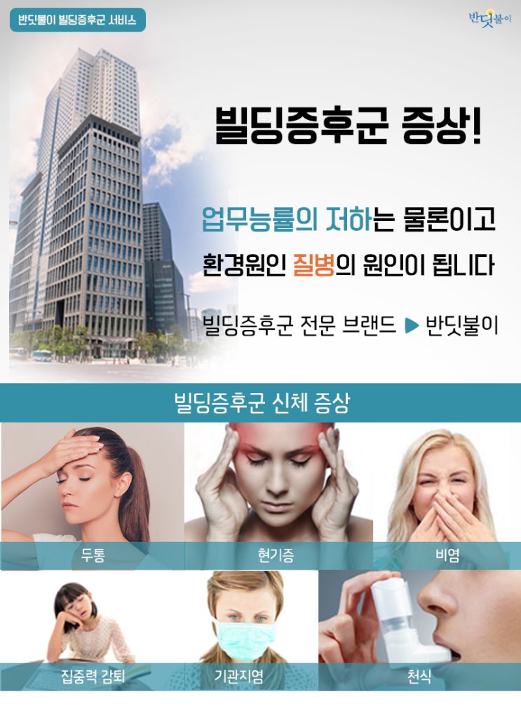  사무실 공기질개선 반딧불이 빌딩증후군 제거서비스 중소기업유통센터