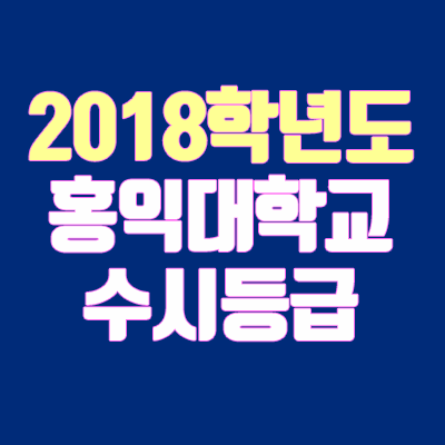 홍익대 수시등급 안내 (2018학년도)