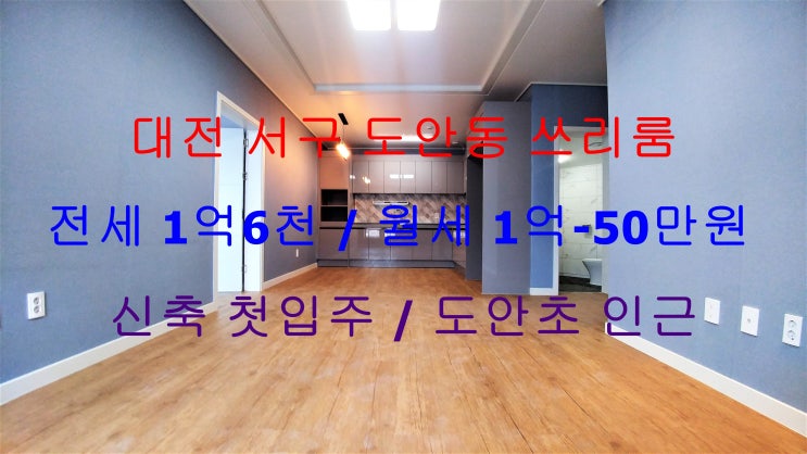  대전서구도안동신축첫입주쓰리룸전세,월세(도안초인근)
