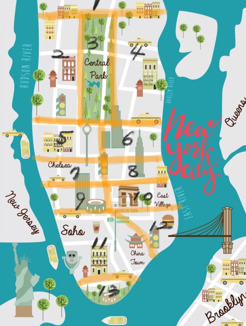 뉴욕 맨하탄 지도로 한눈에 파악하기 : 네이버 블로그, image size:800x1060