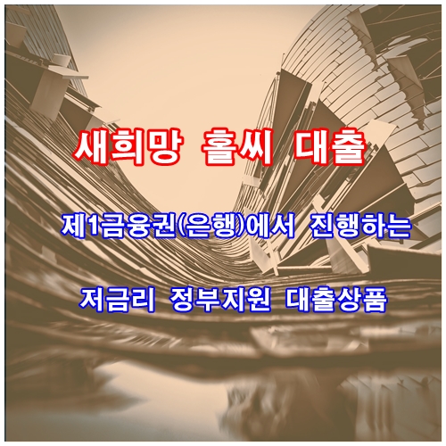 신용대출(새희망홀씨,사잇돌,중금리대출,따뜻한신용대출) 정보 체크하세요