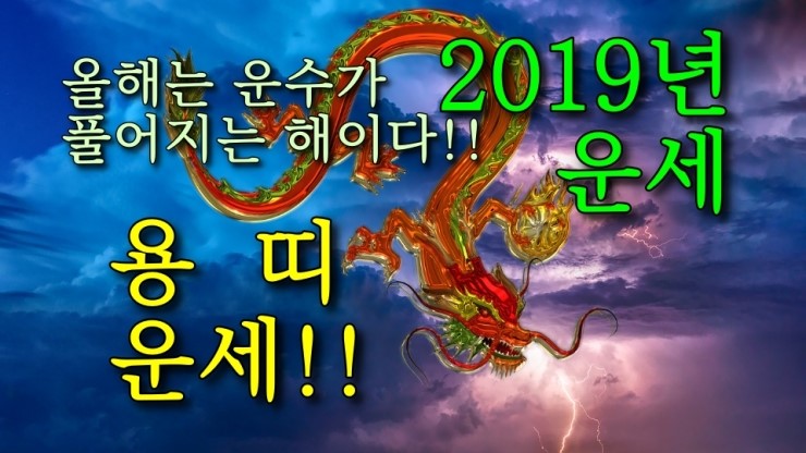  [운세] 2019년용띠운세! 올해는 정말 운수가 좋을수 있습니다!!